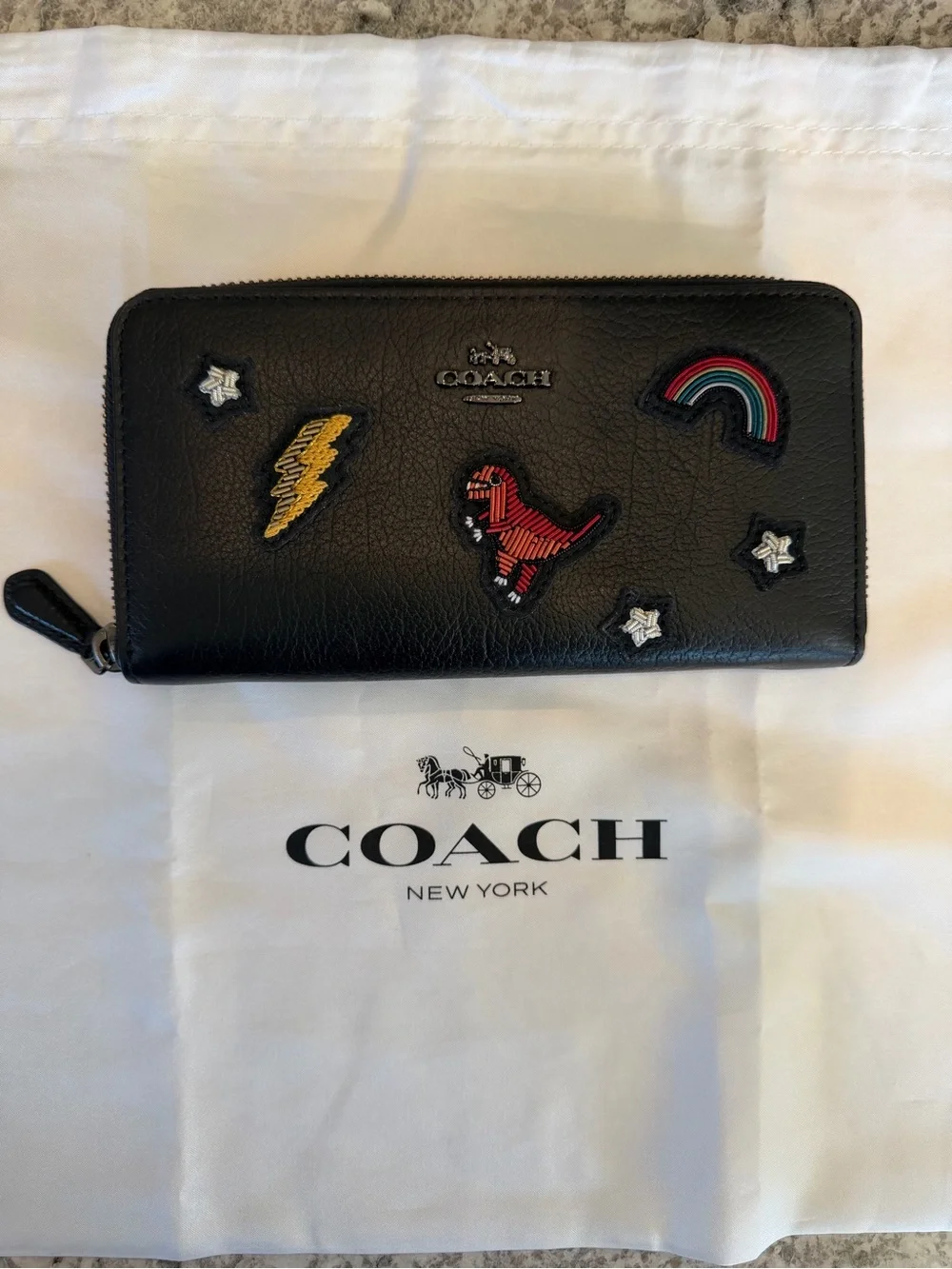 Coach RARE NWOT Coach 1941 Rexy Metal Embroidery Accordion Zip Wallet 58485